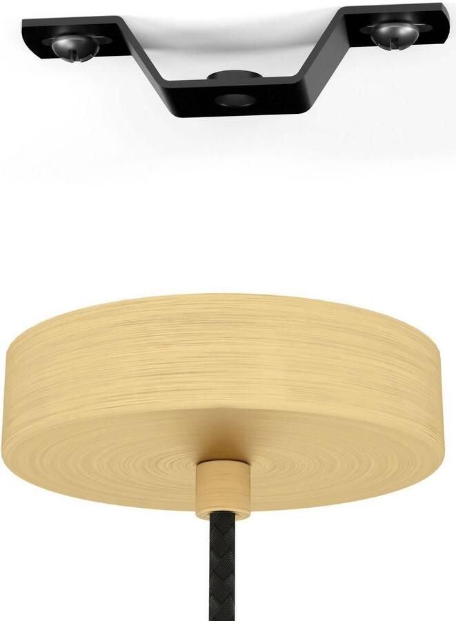 EGLO Hanglamp MANZANARES Hanglamp staal en glas E27 eettafellamp lamp Hanglamp H110 x Ø22 5 cm messing-geborsteld goud 1X40W excl. (1 stuk) - Foto 2