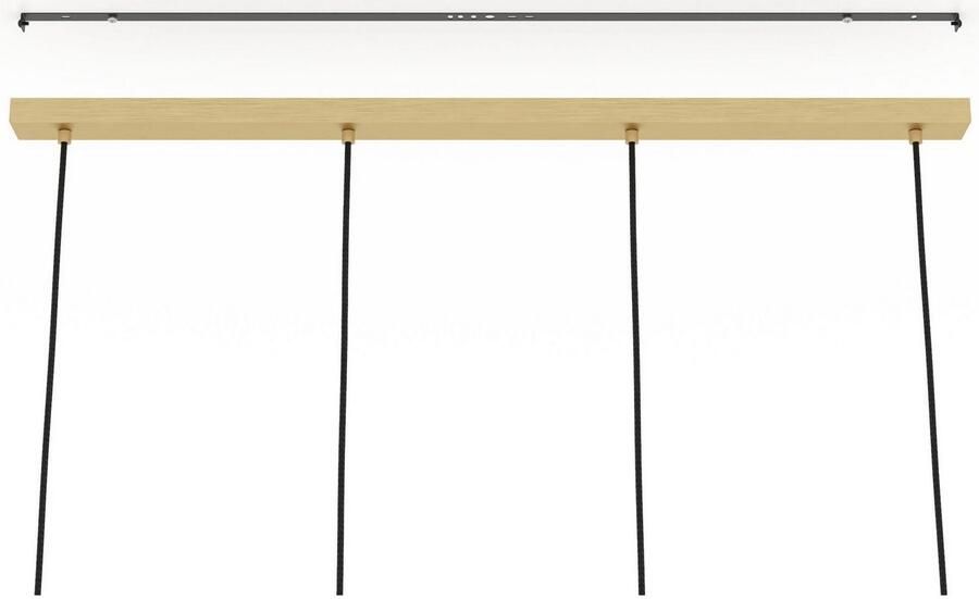 EGLO Hanglamp MANZANARES Hanglamp staal en glas E27 eettafellamp lamp Hanglamp L97 x B14 5 x H110 cm messing-geborsteld goud 4X40W excl (1 stuk)