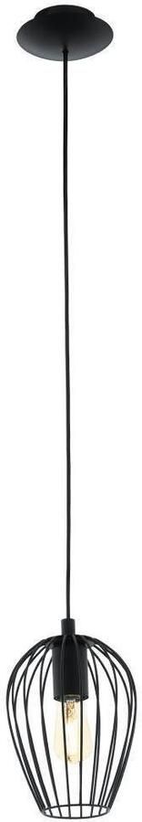 EGLO Hanglamp NEWTOWN hanglamp zwart staal E27 pendellamp 1-vlamig Hanglamp eenvoudig vintage retro woonkamer eetkamer 110x16cm - Foto 4