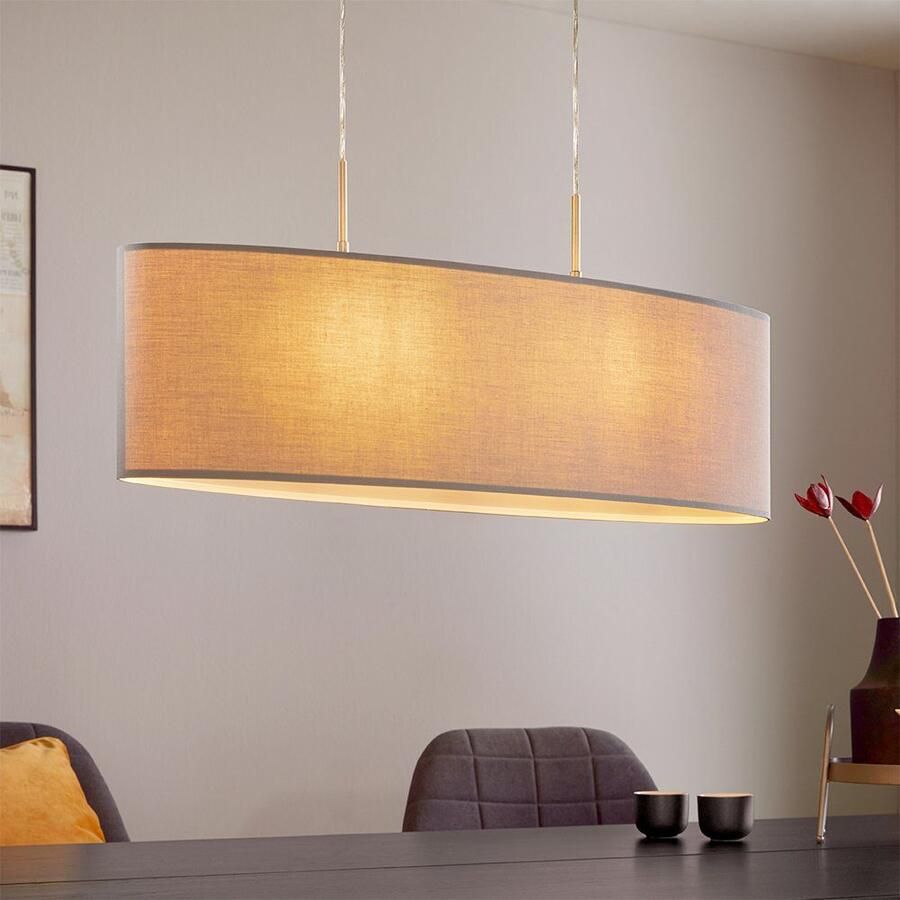 EGLO  Pasteri - Hanglamp - 2 Lichts - 75cm - Nikkel-Mat - Grijs