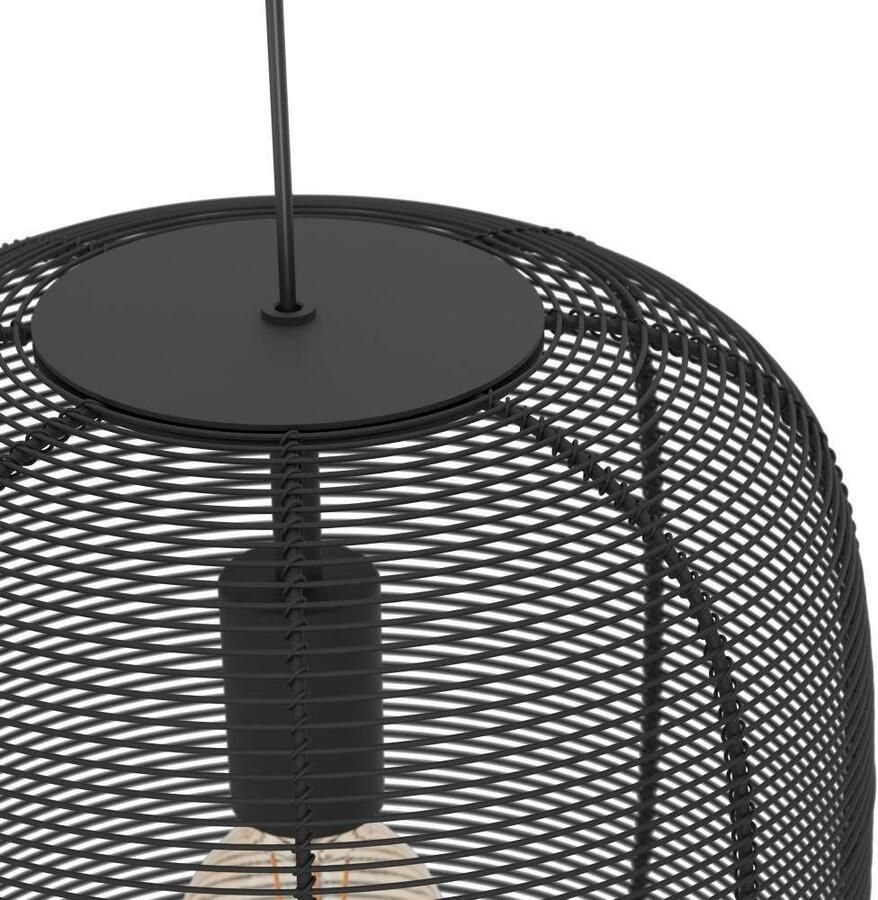 EGLO Hanglamp RINROE Hanglamp staal E27 IP20 vintage woonkamerlamp lamp (1 stuk)