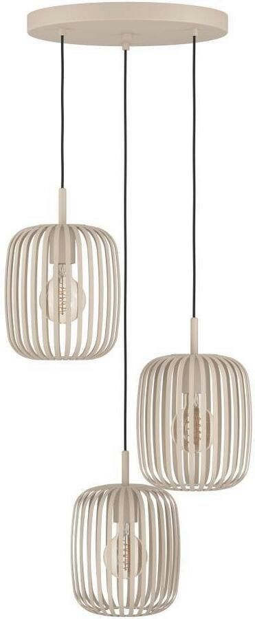 EGLO Hanglamp ROMAZZINA hanglamp eettafellamp zandkleurig metaal E27 Hanglamp woonkamer modern ballonvormige lampenkap 110x46cm (1 stuk) - Foto 7