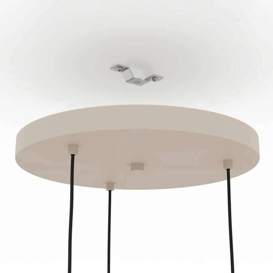 EGLO Hanglamp ROMAZZINA hanglamp eettafellamp zandkleurig metaal E27 Hanglamp woonkamer modern ballonvormige lampenkap 110x46cm (1 stuk) - Foto 2