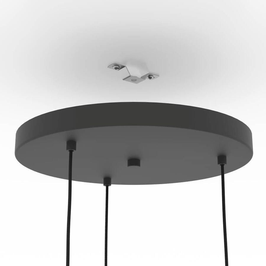 EGLO Hanglamp ROMAZZINA hanglamp eettafellamp zandkleurig metaal E27 Hanglamp woonkamer modern ballonvormige lampenkap 110x46cm (1 stuk) - Foto 2