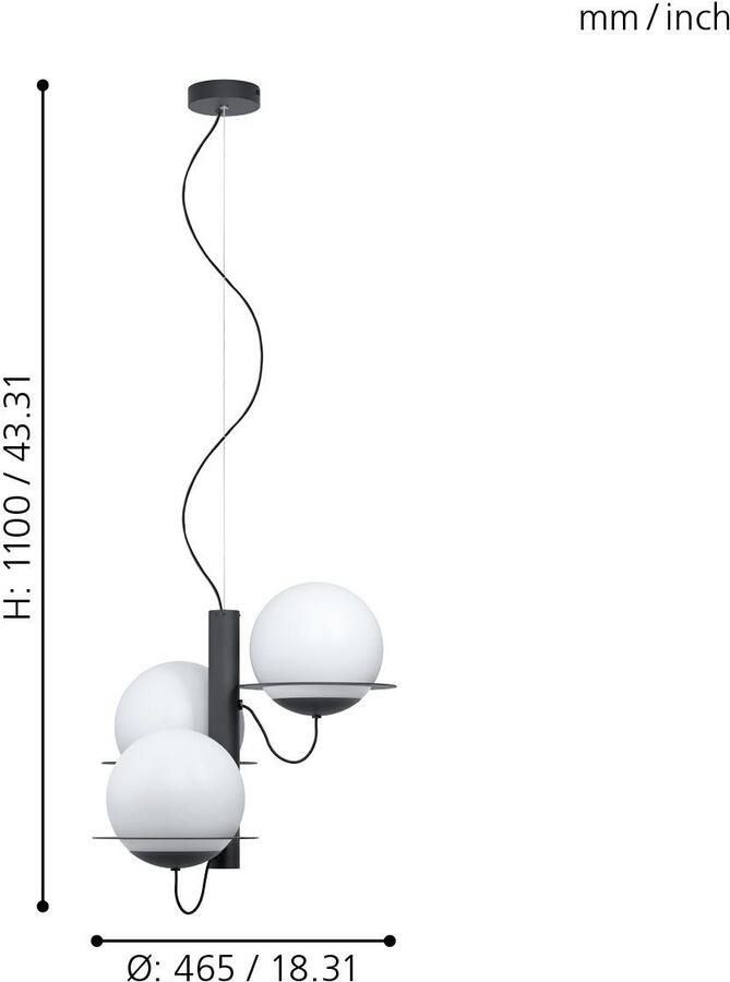 EGLO Hanglamp SABALETE Hanglamp dimbaar (1 stuk)