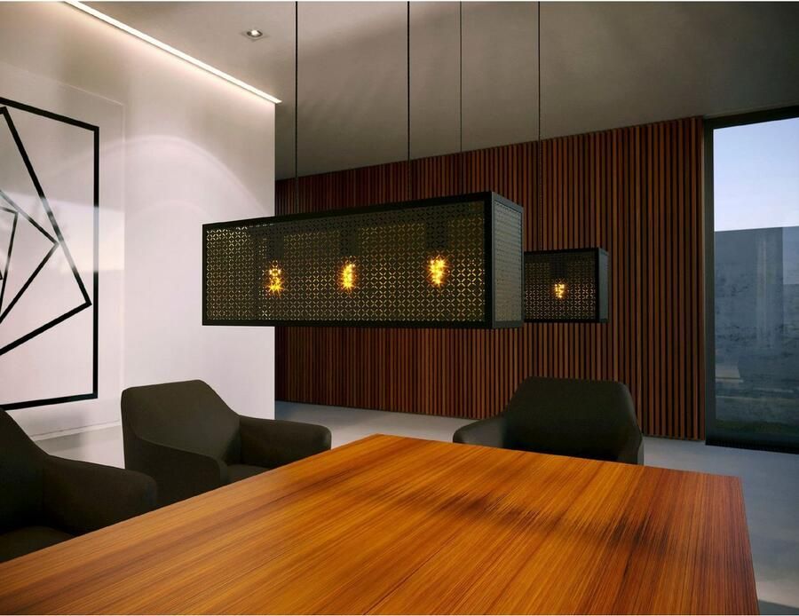 EGLO Hanglamp SALLICANO Hanglamp in zwart en goudkleur van staal excl. E27 40W (1 stuk)