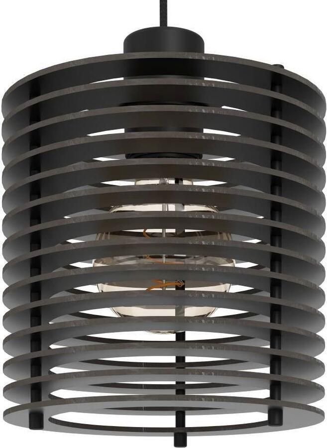 EGLO Hanglamp SEGOVIA Hanglamp metaal en hout in zwart E27 fitting L 88 cm (1 stuk)