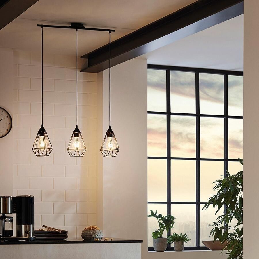 EGLO Hanglamp TARBES Hanglamp eetkamer retro look hanglamp E27 (1 stuk)