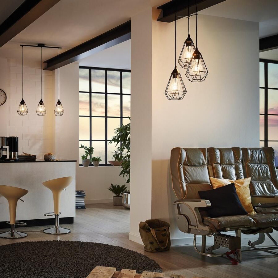 EGLO Hanglamp TARBES Hanglamp eetkamer retro look hanglamp E27 (1 stuk) - Foto 2