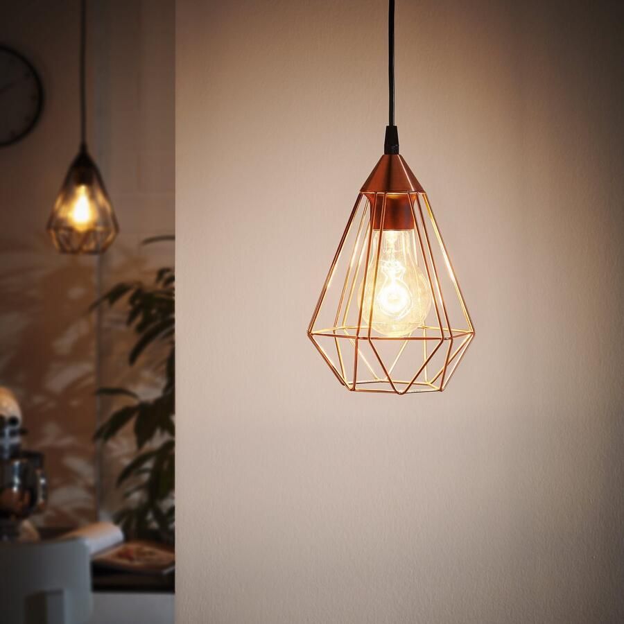 EGLO Hanglamp TARBES hanglamp pendellamp vintage retro staal koper E27 - Foto 9