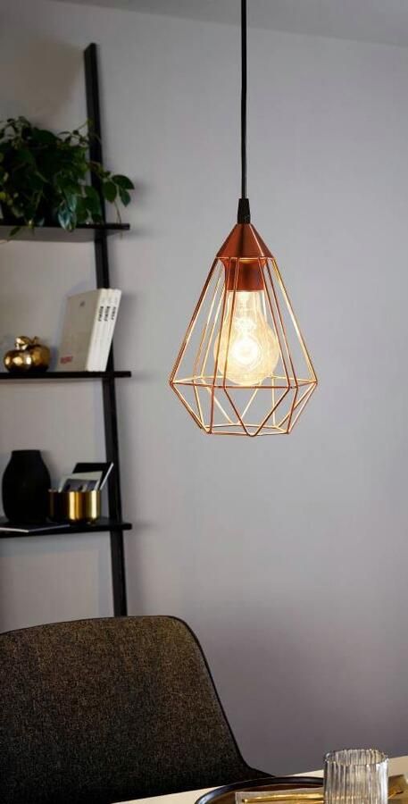 EGLO Hanglamp TARBES hanglamp pendellamp vintage retro staal koper E27 - Foto 4
