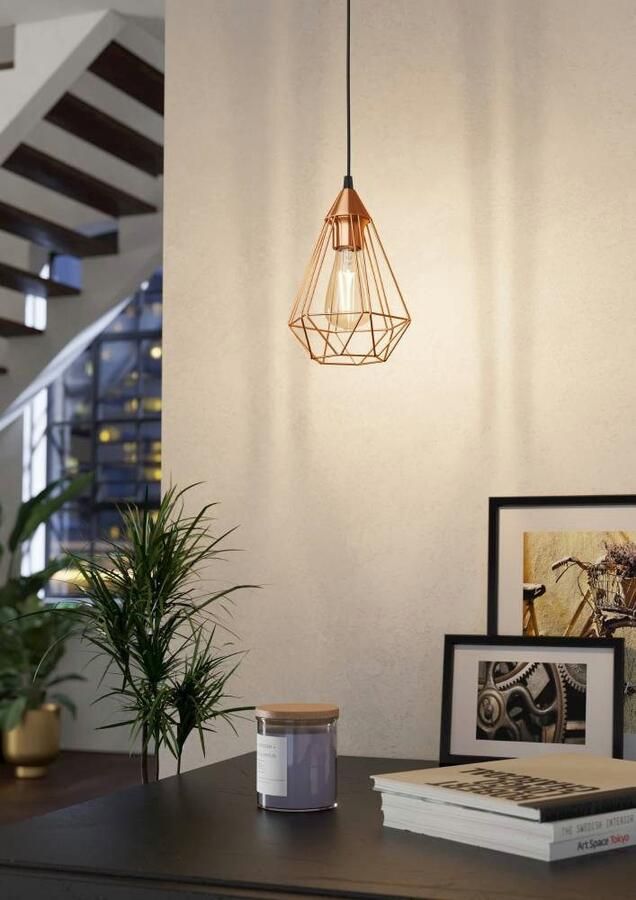 EGLO Hanglamp TARBES hanglamp pendellamp vintage retro staal koper E27 - Foto 2
