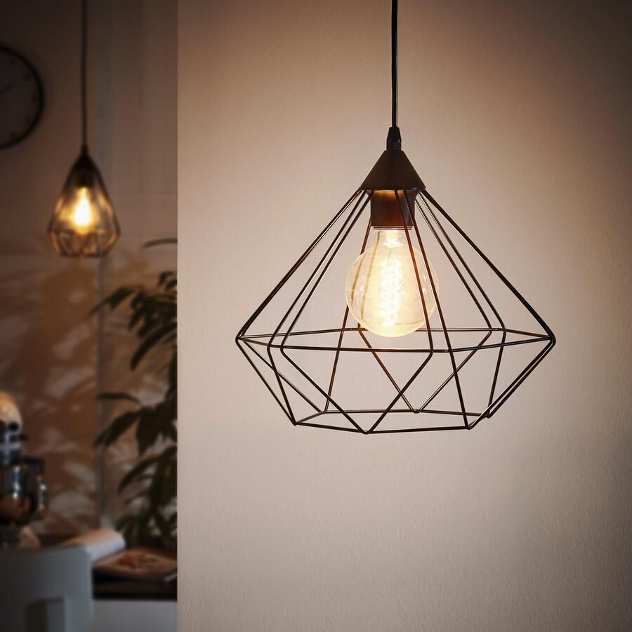 EGLO Hanglamp TARBES hanglamp pendellamp vintage retro staal zwart E27 - Foto 2
