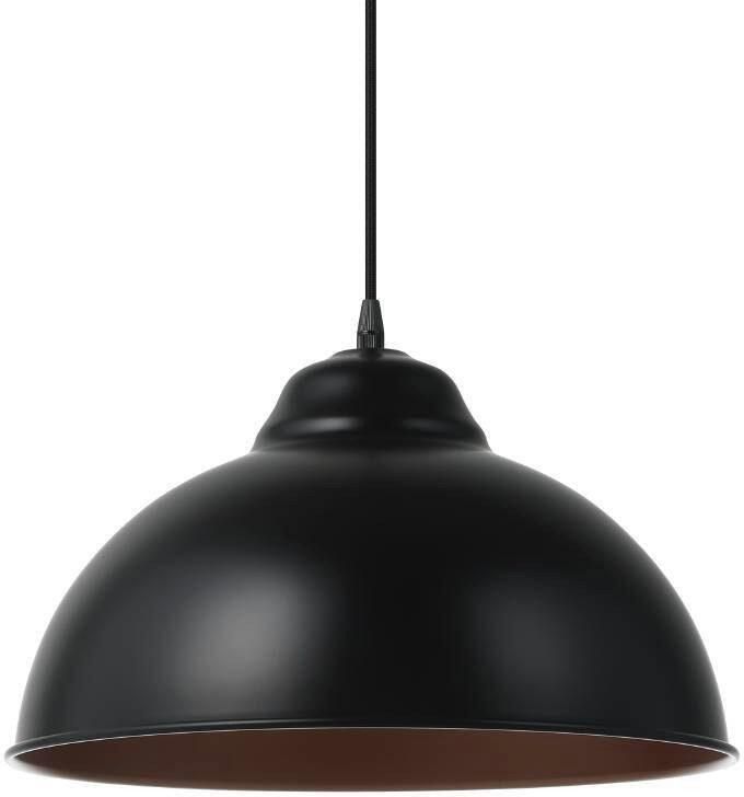 EGLO Hanglamp TRURO 2 hanglamp eettafellamp staal zwart koper E27 Woonkamerlamp 1 lamps vintage industrieel retro 110x37cm (1 stuk)