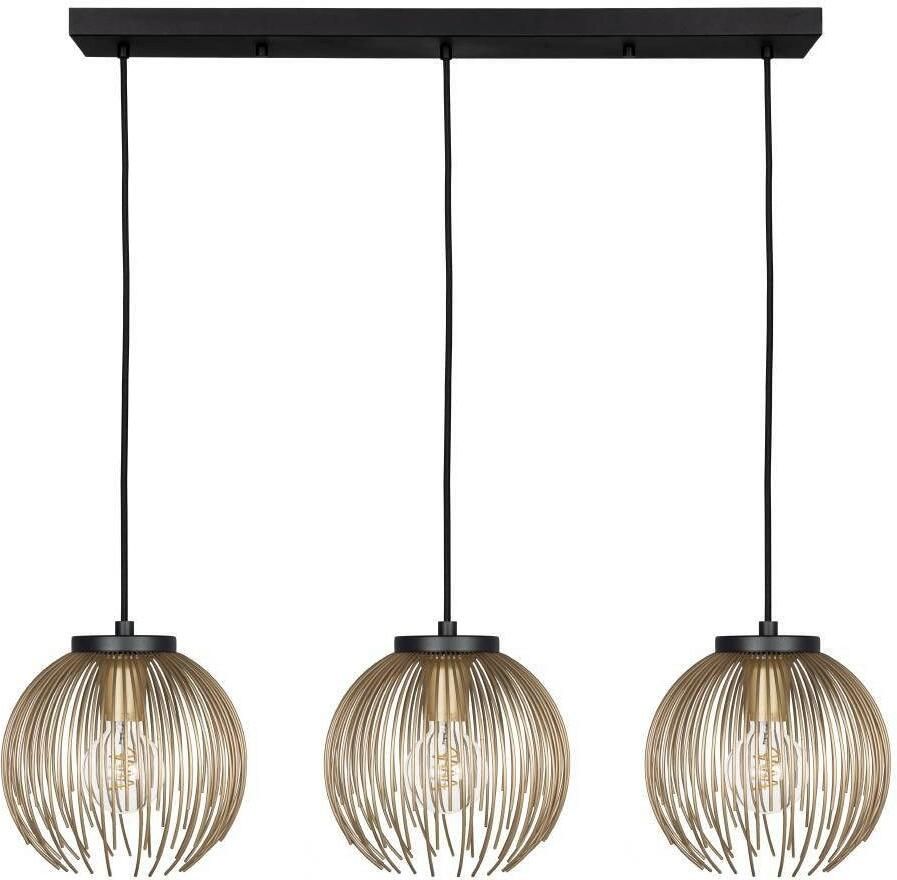 EGLO Hanglamp VENEZUELA hanglamp eettafellamp metaal zwart goud E27 Eettafellamp hanglamp draadscherm 1lamps 110x93 5x23 5xcm (1 stuk)