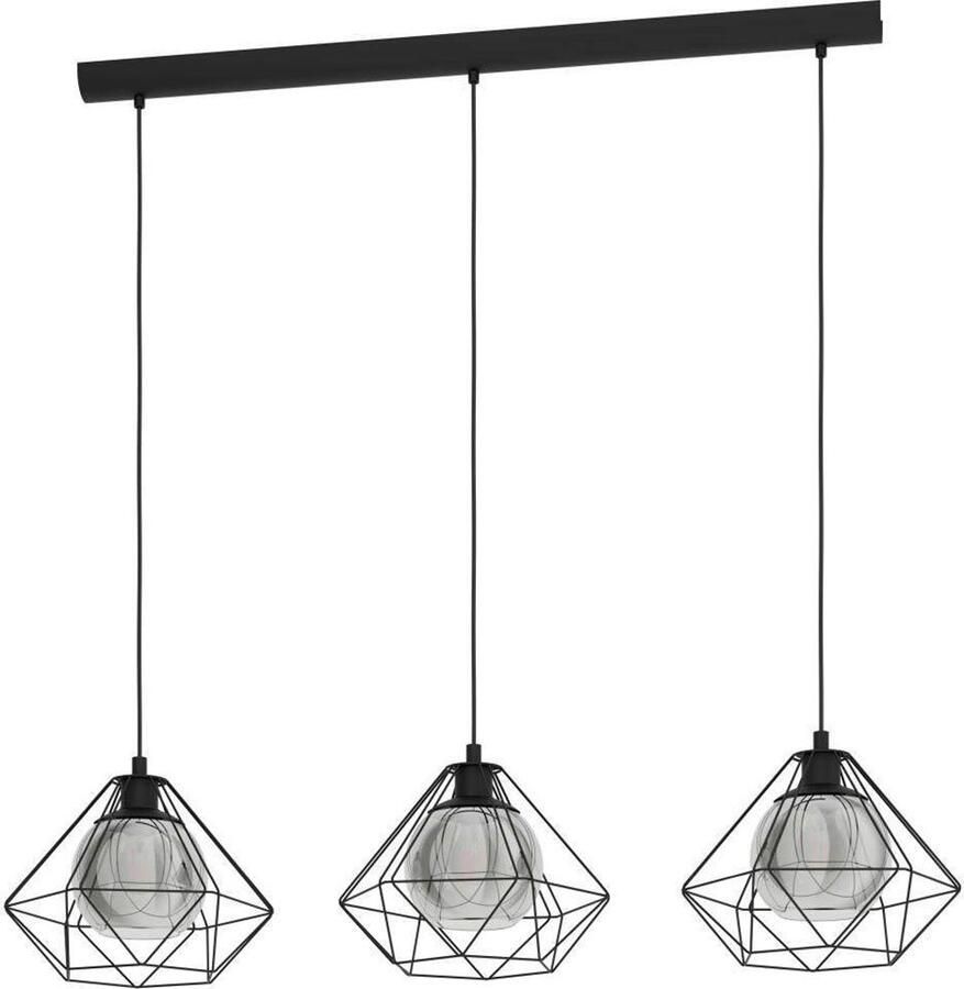 EGLO Hanglamp VERNHAM Hanglamp staal en glas E27 IP20 eetkamerlamp lamp (1 stuk)
