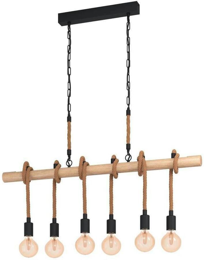 EGLO  Youngstown Hanglamp - E27 - 100 cm - Zwart Bruin