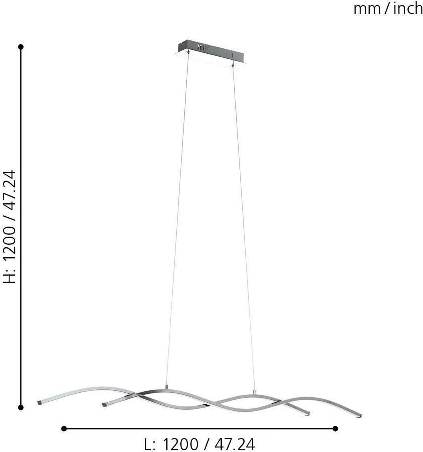 EGLO  Lasana 2 - Hanglamp - 2 Lichts - Chroom - Wit