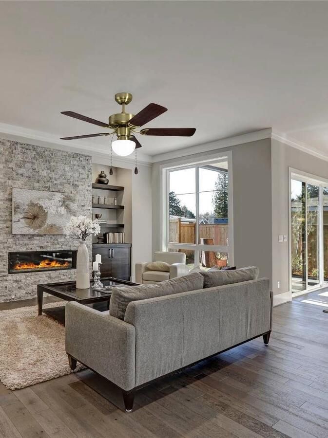 EGLO Led-plafondlamp Cadiz plafondventilator Plafondlamp ventilator met licht verwisselbare bladen trekkoord Ø 107 cm (1 stuk)