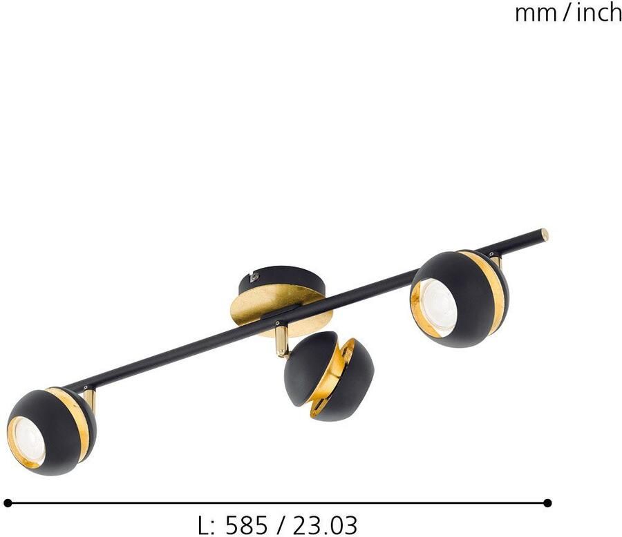EGLO  Nocito - Spot - 3 Lichts - Zwart  Goud