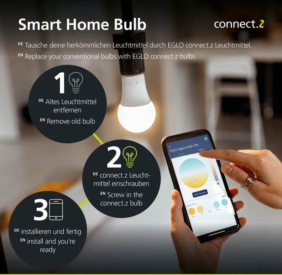EGLO Connect.z Caminales-Z Smart Plafondlamp - GU10 - 24 cm - Zwart - Instelbaar RGB & wit licht - Dimbaar - Zigbee