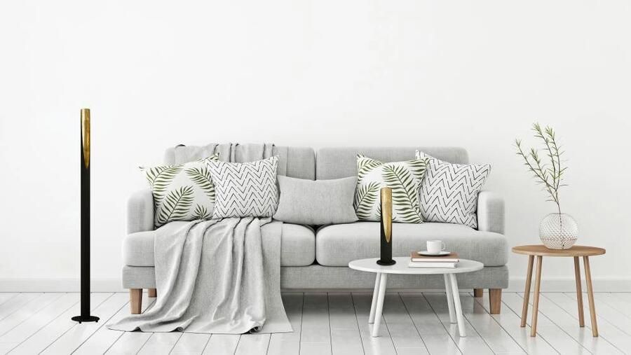 EGLO Staande ledlamp BARBOTTO Lamp zwart goud Ø6 x H137 cm incl. 1 x GU10 (je 4 5W) - Foto 3