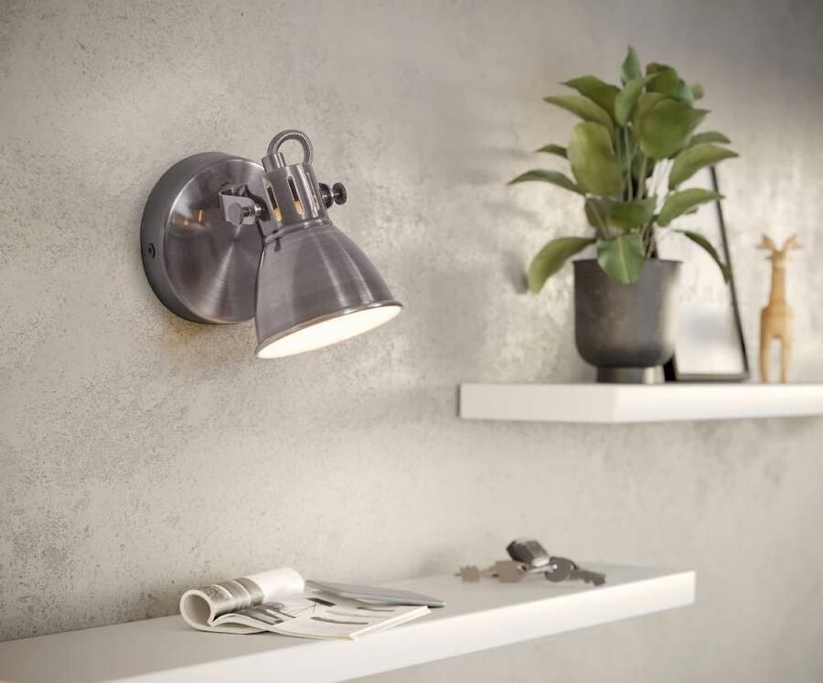 EGLO Led-wandlamp SERAS wandlamp plafondspot spot ganglamp nikkel-antiek crème