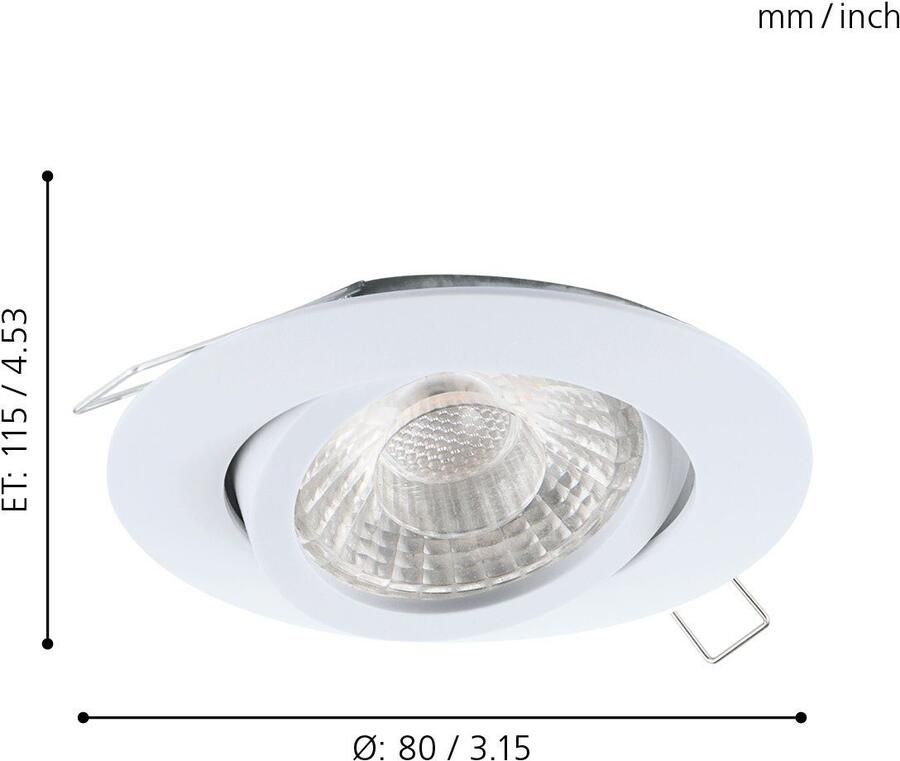 EGLO  Tedo 1 - Inbouwarmatuur - 3 Lichts - Wit