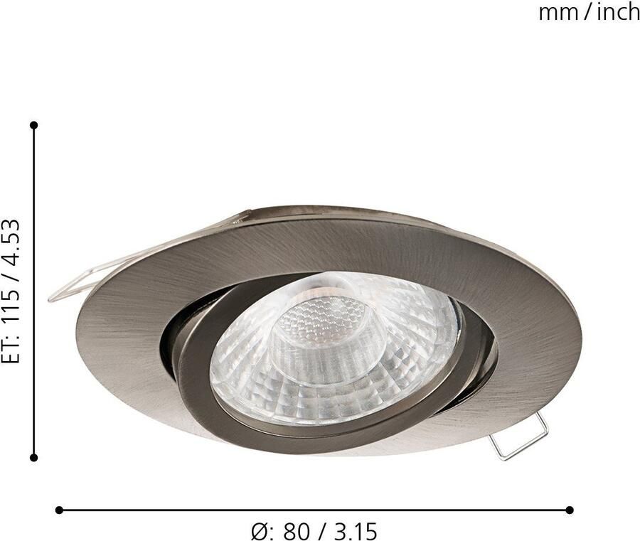 EGLO  Tedo 1 - Inbouwarmatuur - 3 Lichts - Nikkel-Mat