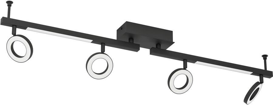 EGLO Ledplafondspots CARDILLIO Plafondspot van aluminium staal 3 2W en 3 3W Warm wit (1 stuk)