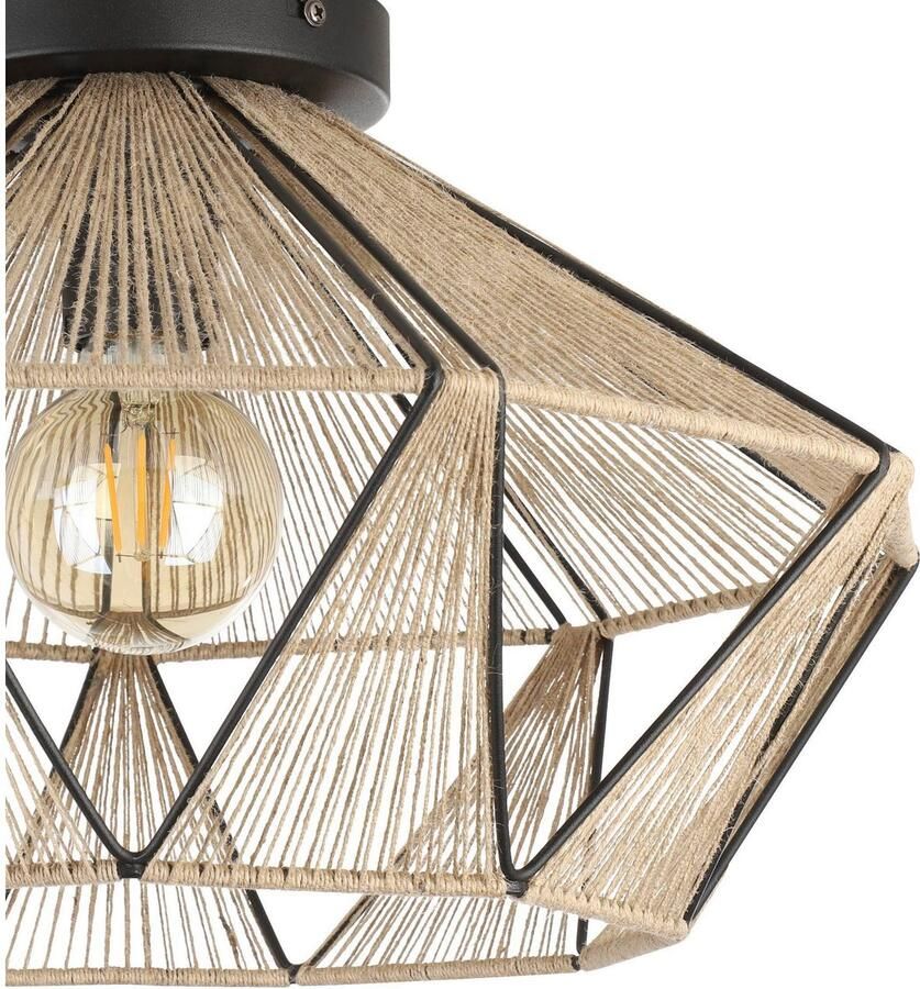 EGLO Plafondlamp ADWICKLE Plafondlamp staal en textiel woonkamerlamp hal lamp (1 stuk)