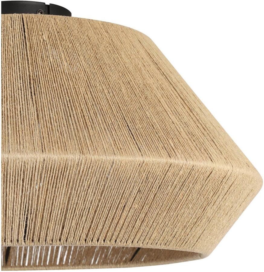 EGLO Plafondlamp ALDERNEY Plafondlamp staal en textiel E27 eetkamerlamp hal lamp (1 stuk)