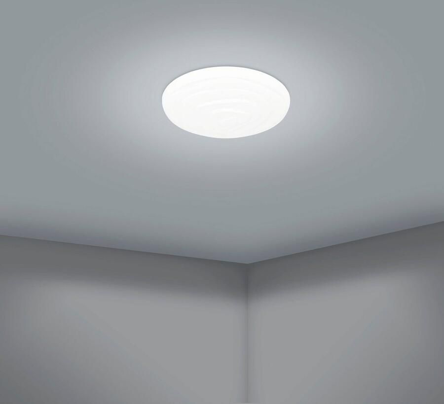 EGLO Plafondlamp BATTISTONA Plafondlamp in wit van staal warm wit koud wit (1 stuk)
