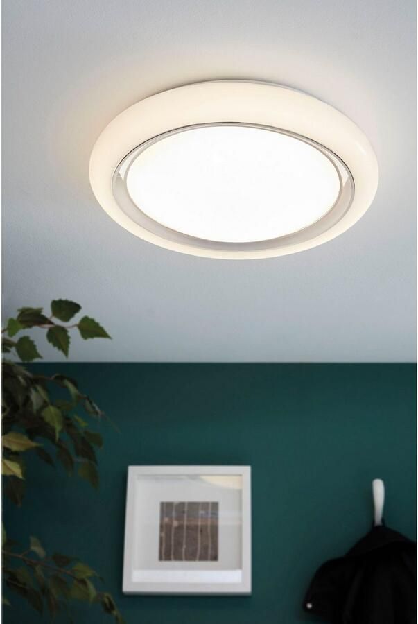 EGLO Plafondlamp CAPASSO Plafondlamp wandlamp chroom ring staal kunststof (1 stuk)