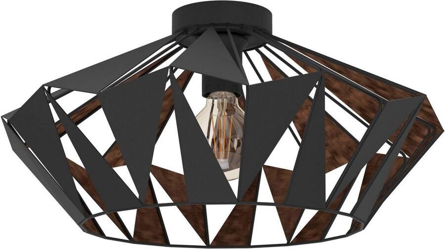 EGLO Plafondlamp CARLTON 6 plafondlamp zwart-koper excl. lichtbron E27 retro Woonkamerlamp eetkamer vintage cut-outs industrieel 23 5x47cm (1 stuk) - Foto 6