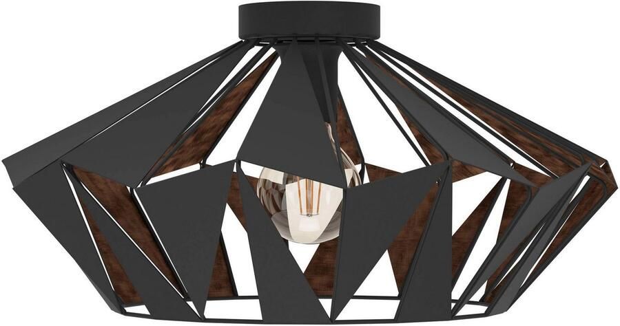EGLO Plafondlamp CARLTON 6 plafondlamp zwart-koper excl. lichtbron E27 retro Woonkamerlamp eetkamer vintage cut-outs industrieel 23 5x47cm (1 stuk) - Foto 7