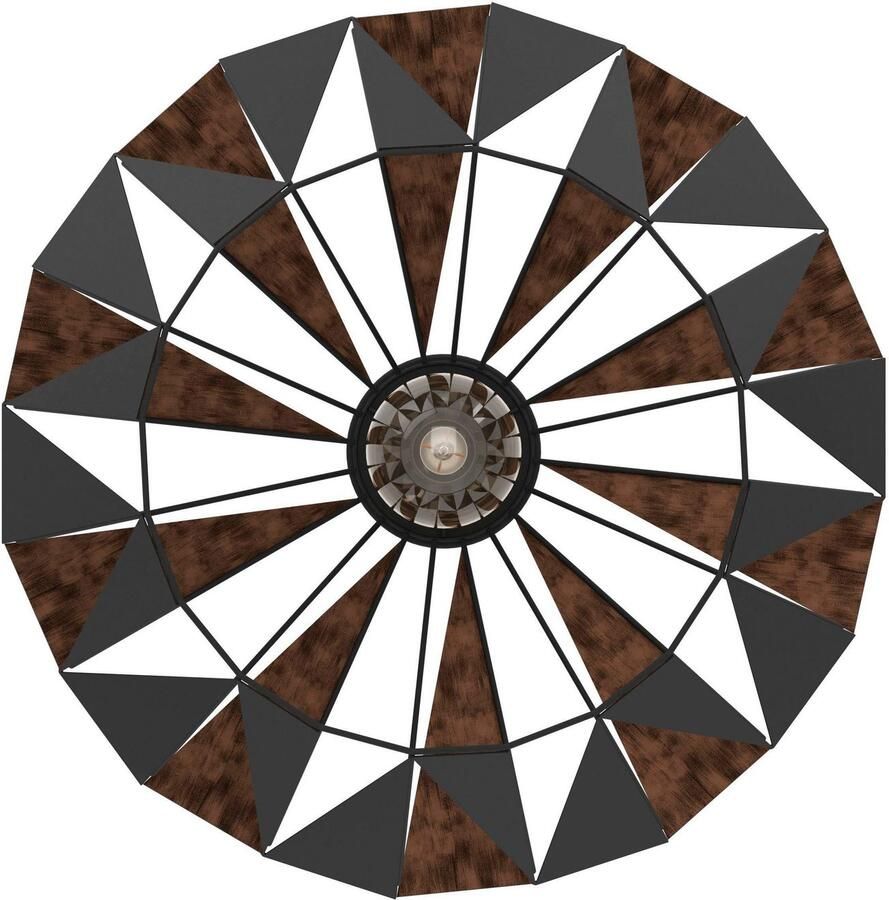 EGLO Plafondlamp CARLTON 6 plafondlamp zwart-koper excl. lichtbron E27 retro Woonkamerlamp eetkamer vintage cut-outs industrieel 23 5x47cm (1 stuk)