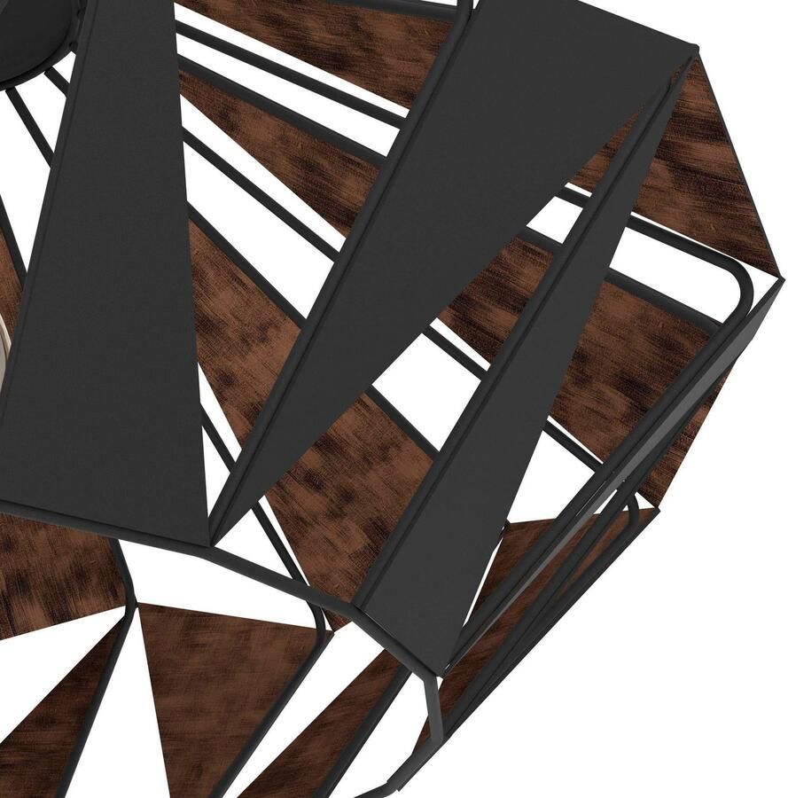 EGLO Plafondlamp CARLTON 6 plafondlamp zwart-koper excl. lichtbron E27 retro Woonkamerlamp eetkamer vintage cut-outs industrieel 23 5x47cm (1 stuk) - Foto 2