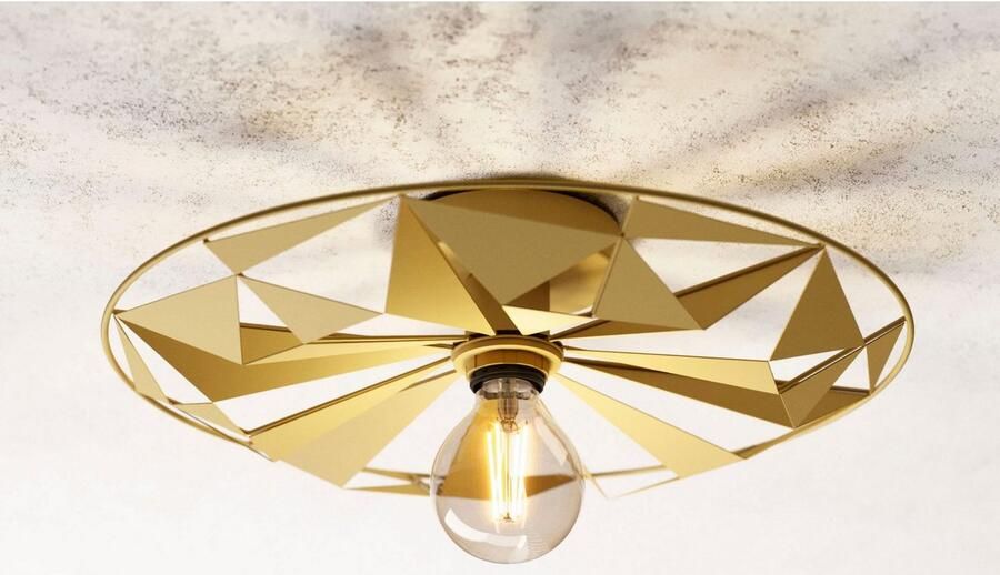 EGLO Plafondlamp CASTANUELO Plafondlamp in goudkleur van staal excl. E27 40W (1 stuk) - Foto 4