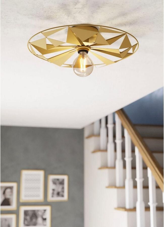 EGLO Plafondlamp CASTANUELO Plafondlamp in goudkleur van staal excl. E27 40W (1 stuk) - Foto 3