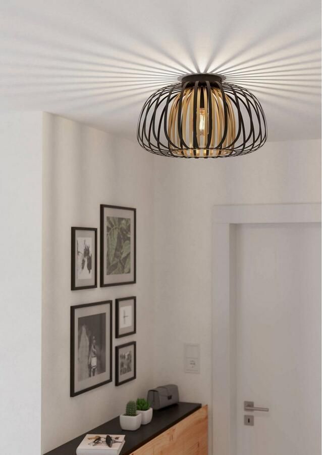 EGLO Plafondlamp ENCINITOS Plafondlamp staal E27 IP20 eettafellamp vintage lamp (1 stuk)