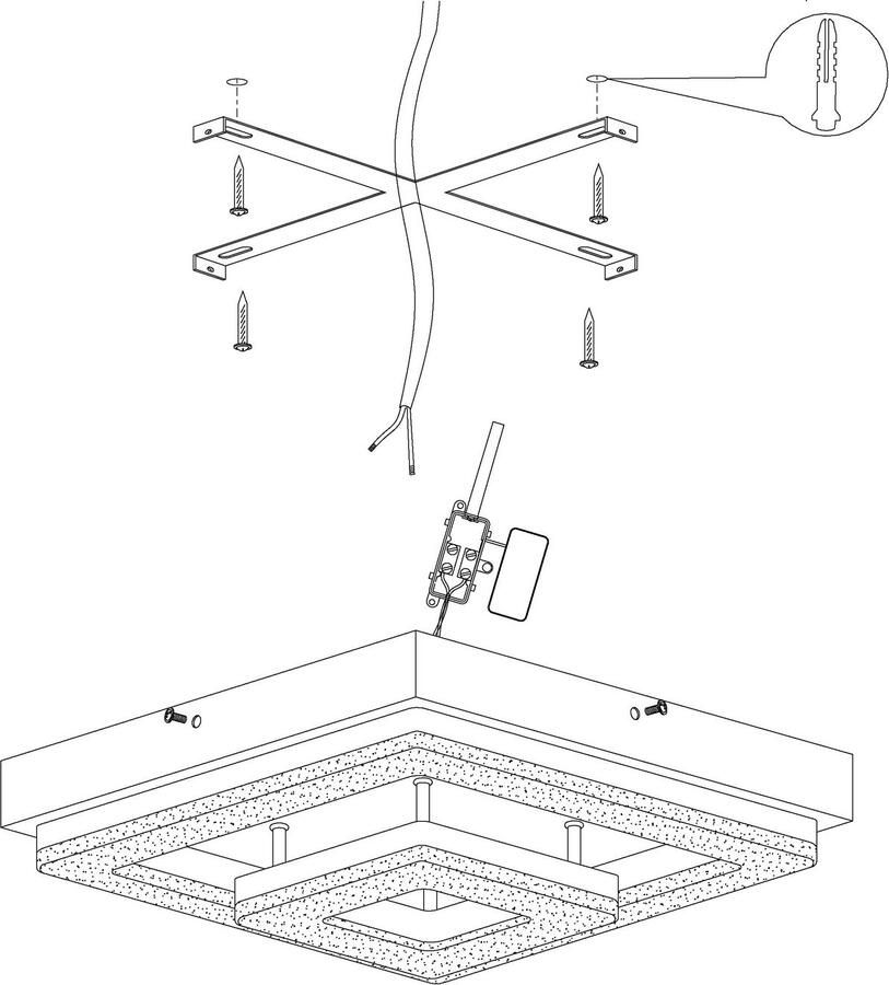 EGLO Plafondlamp FRADELO Plafondlamp staal kunststof glas IP20 hal lamp (1 stuk)