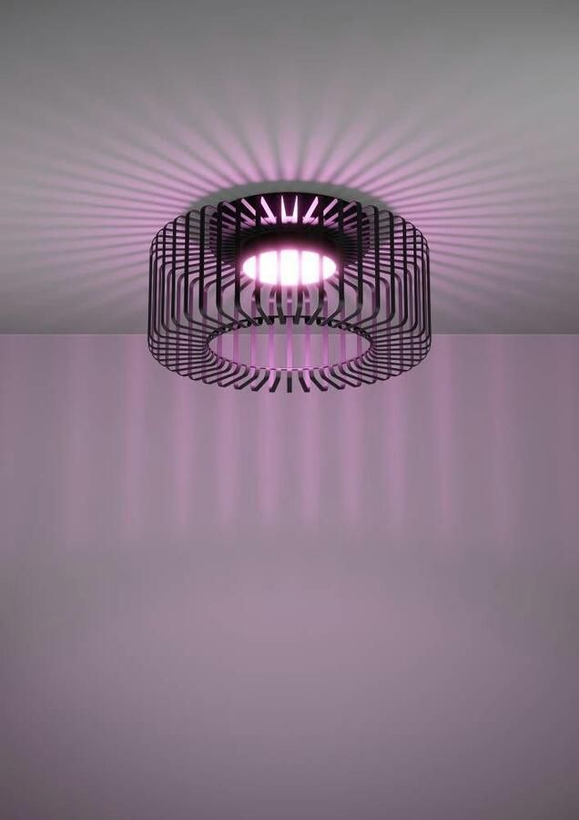 EGLO Plafondlamp GINESTRONE-Z plafondlamp zwart ZigBee 3.0 timer disco-modus App spraakbesturing Alexa ‎22 x 45 x 45 cm excl. afstandsbediening (1 stuk) - Foto 7