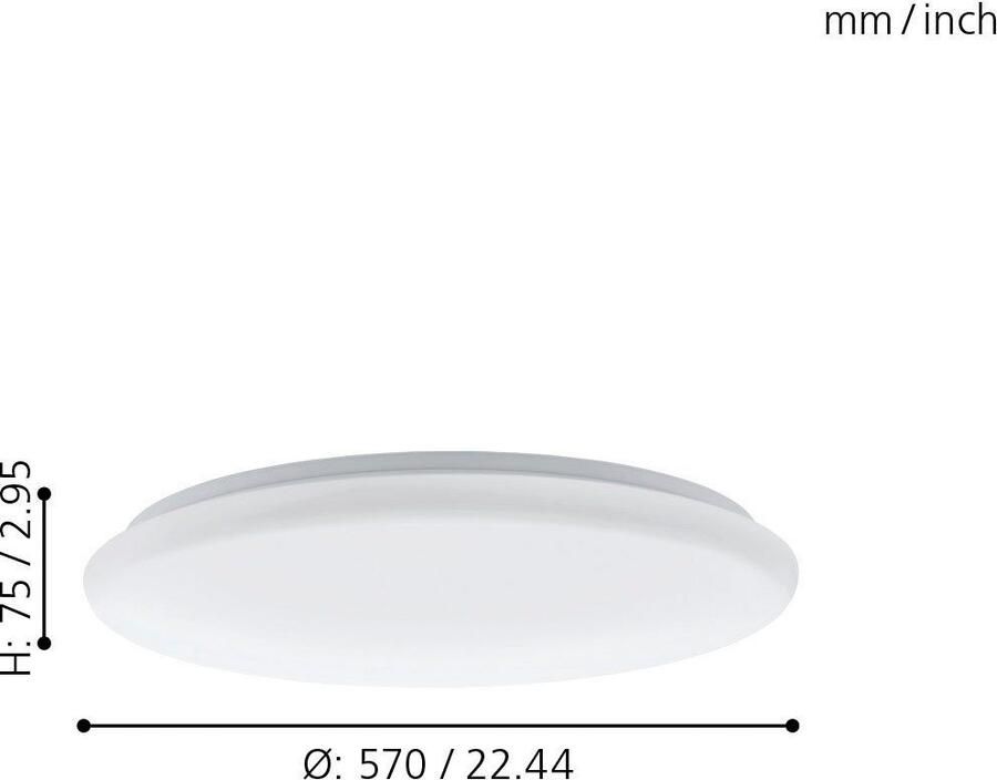 EGLO Plafondlamp GIRON Plafondlamp staal en kunststof IP20 woonkamerlamp lamp (1 stuk)