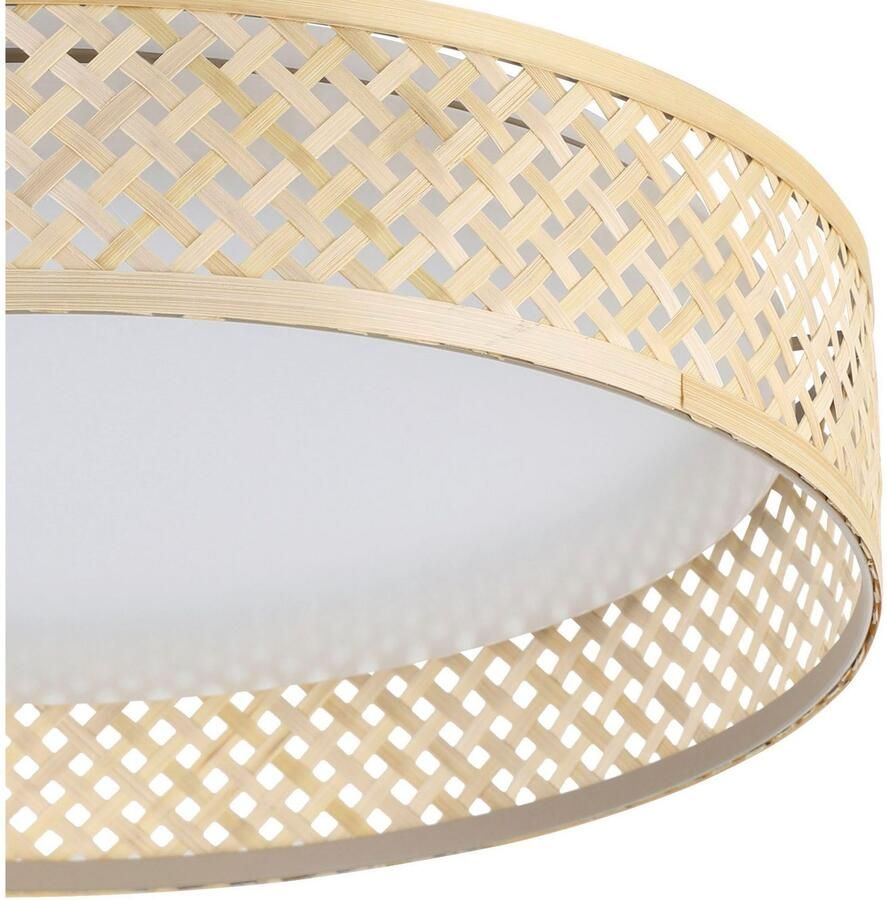 EGLO Plafondlamp LUPPINERIA Plafondlamp kunststof staal en hout IP20 hal lamp (1 stuk)