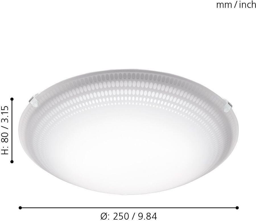 EGLO Plafondlamp MAGITTA 1 Wandlamp plafondlamp van staal kleur: wit lamp Ø: 25 cm (1 stuk)