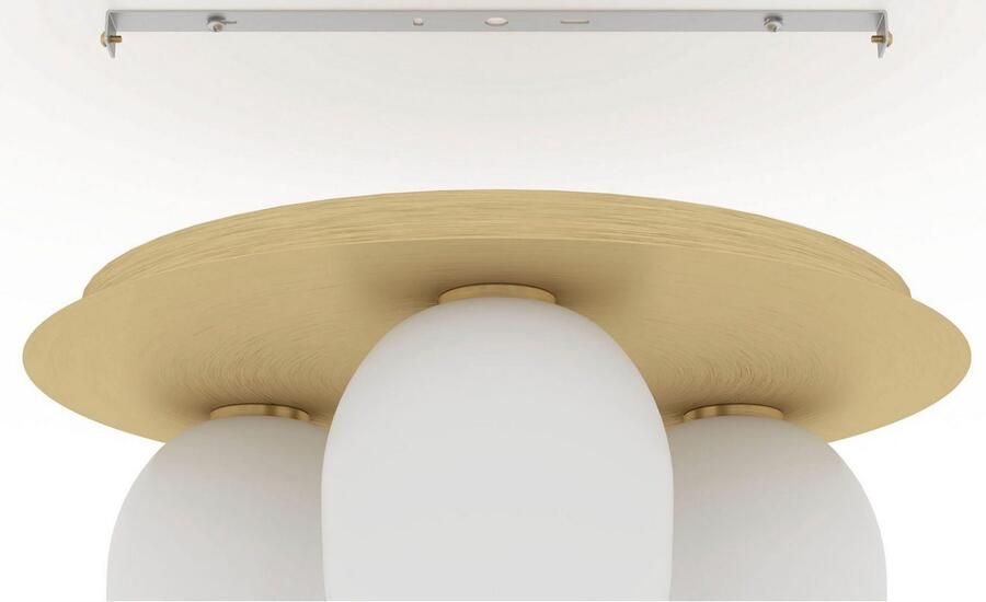EGLO Plafondlamp MANZANARES Plafondlamp staal en glas E27 IP20 hal lamp (1 stuk)
