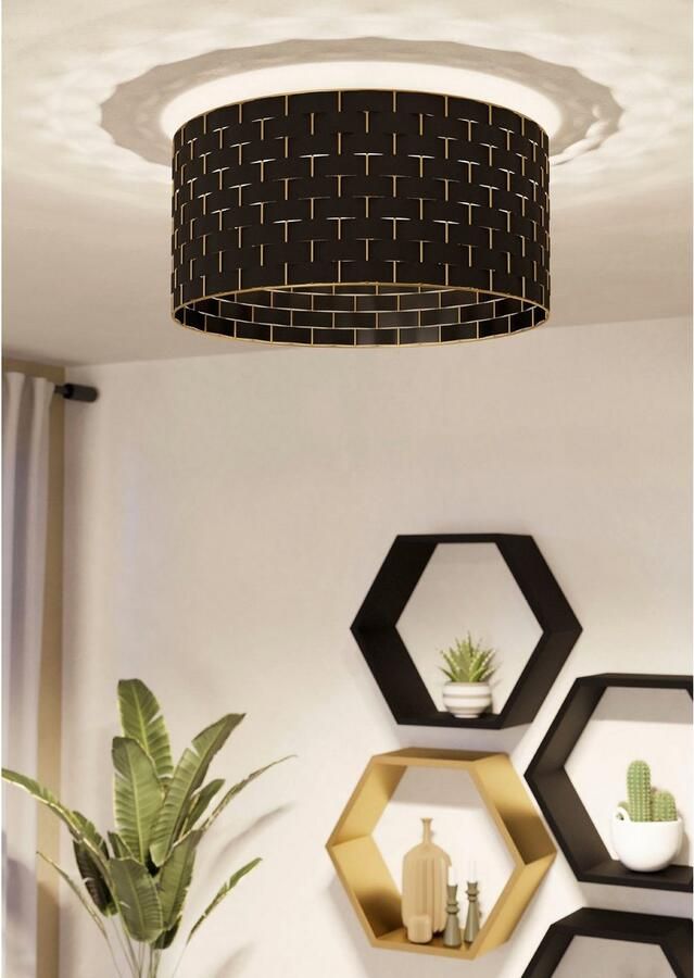 EGLO Plafondlamp MARASALES Plafondlamp in zwart van staal excl. E27 40W (1 stuk) - Foto 2