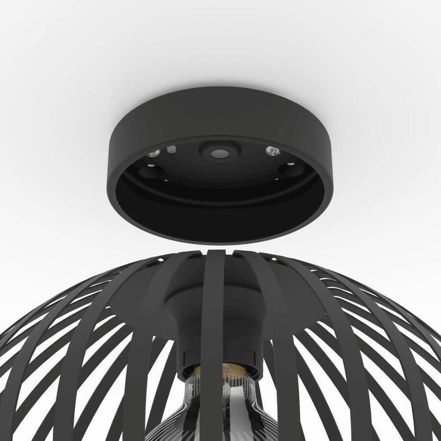 EGLO Plafondlamp MOGANO 3 Plafondlamp metaal in zwart hallamp met E27 fitting (1 stuk)