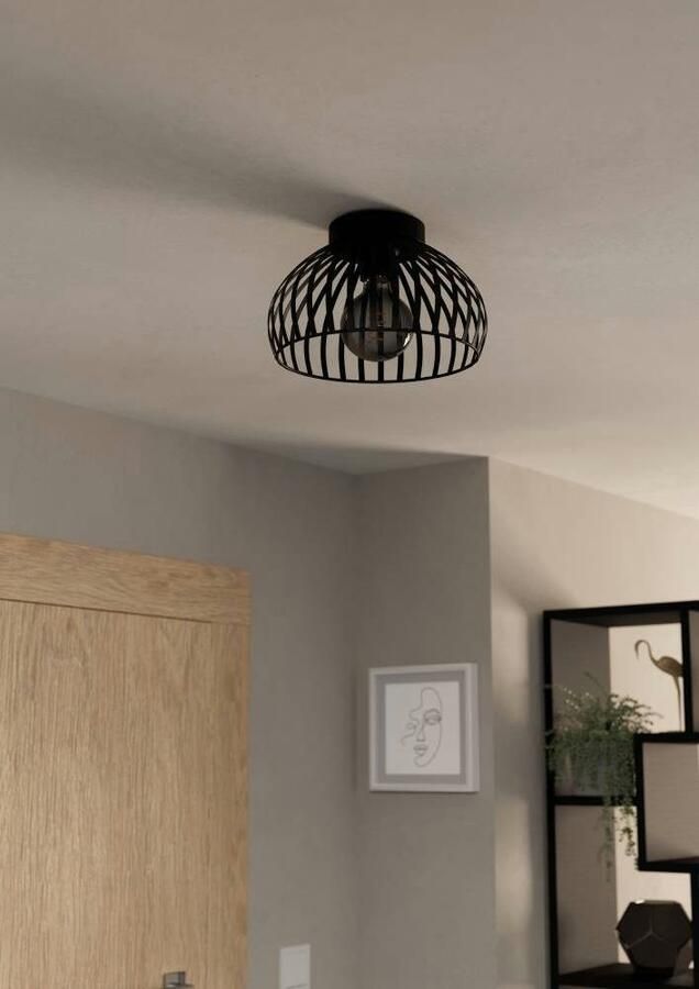 EGLO Plafondlamp MOGANO 3 Plafondlamp metaal in zwart hallamp met E27 fitting (1 stuk) - Foto 4